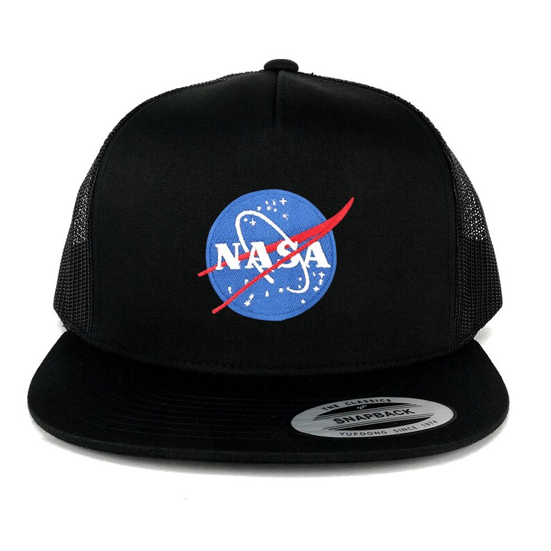 Oversize XXL NASA Small Insignia Logo Patch 5 Panel Flatbill Snapback ...