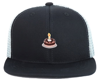 Oversize 2XL Birthday Cake Patch Structured Mesh Back Flatbill Snapback Cap(KP0034-AC-5010XXL)