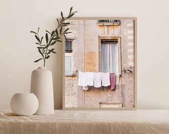 Laundry Room Decor, Naples Italy Wall Art, Hanging Laundry Print, Laundry Room Art, Vertical Print, Photography Print, Italy Wall Art Print