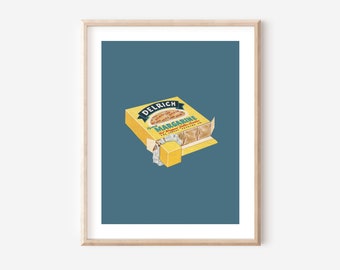 Vintage Margarine Poster Digital Download, Printable Art, Bakery Art, Retro Kitchen Decor, Vintage Ad Poster, Food Poster, Kitchen Wall Art
