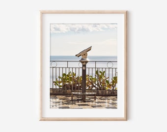 Viewfinder in Taormina Sicily Print, Travel Photography, Sicily Poster, Taormina Print, Italy Print, Gallery Wall Art Prints, Vertical Print