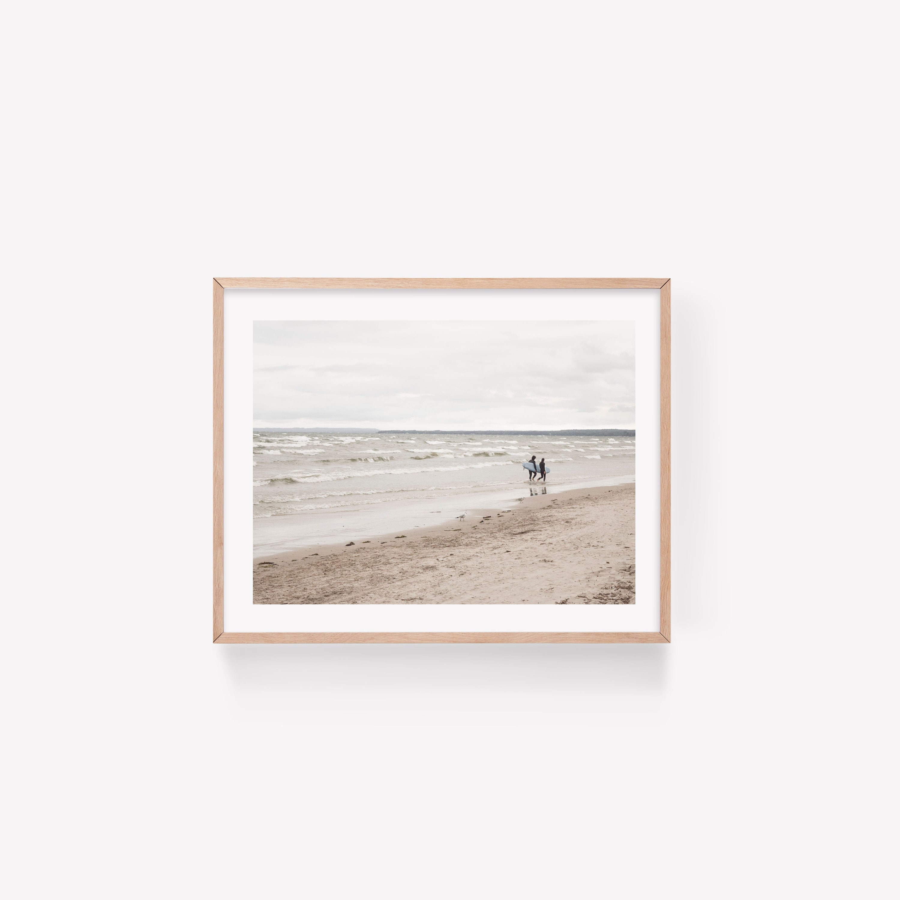 Print of Surfers at Wasaga Beach, Beach Art, Beach Prints, Neutral Wall