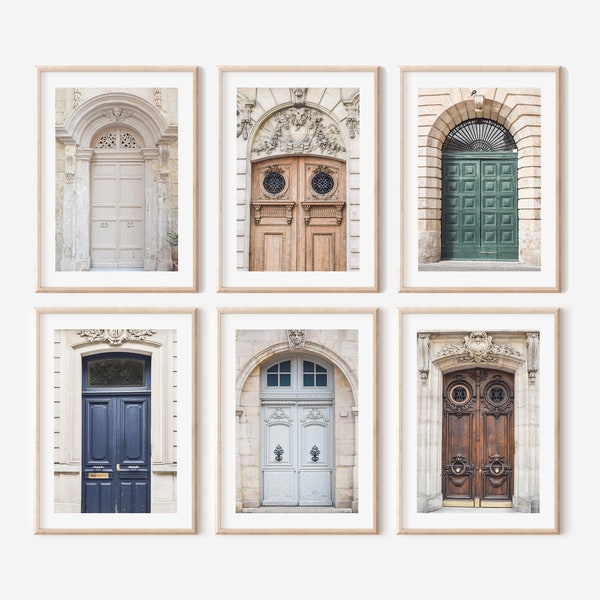 Set von 6 Europäischen Türen 5 x 7 druckbare Kunst, digitaler Download, Galerie Wand Set, Tür Fotografie, Tür Drucke, Pariser Türen, Tür Kunst