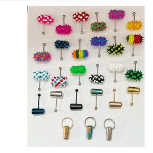 Vibrating Tongue Barbell Rings with 2 Batteries 316L Surgical Steel 14G Body Jewelry