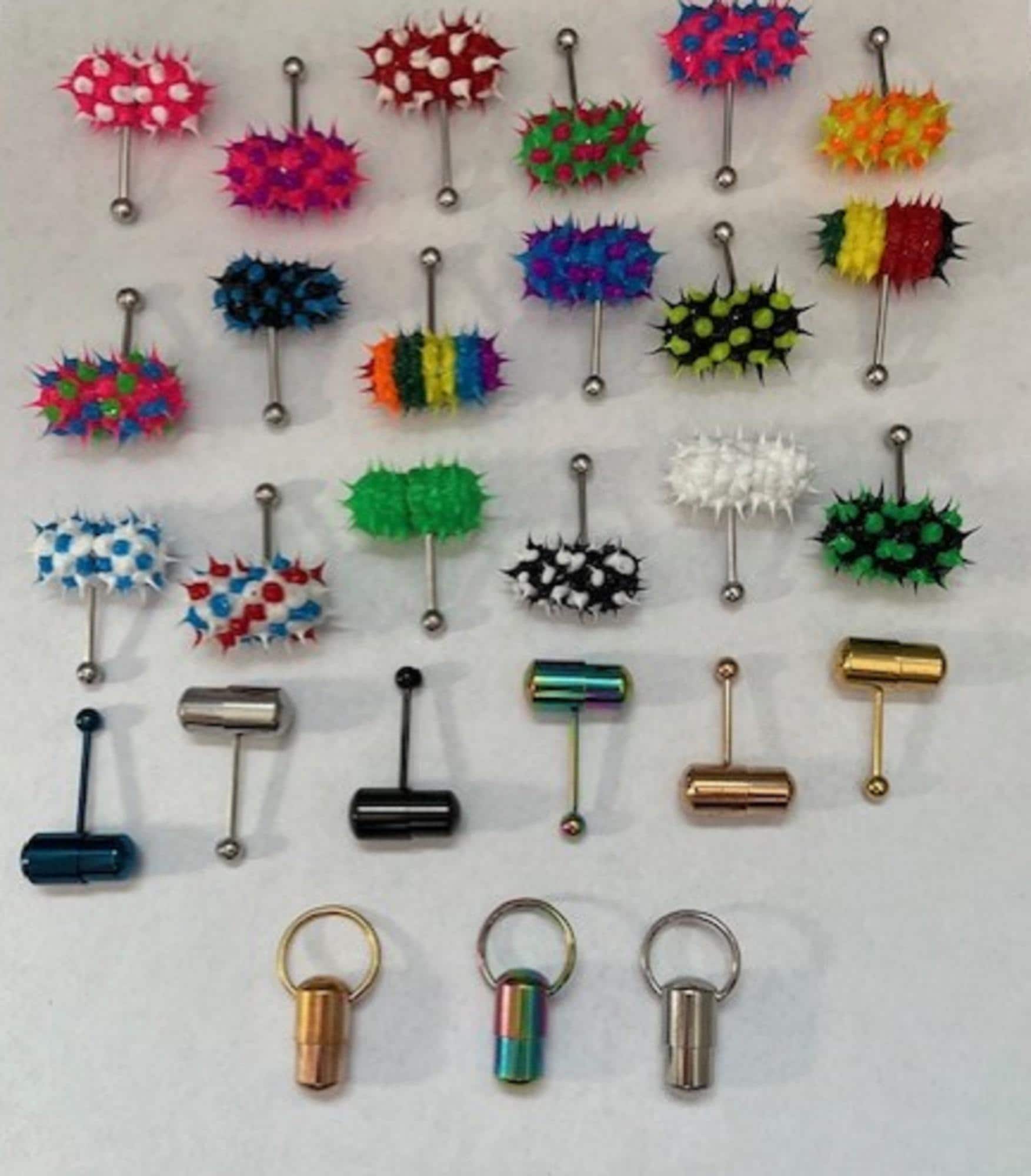 vibrating tongue jewelry Vibrating Tongue Barbell Rings With 2 Batteries 316L Surgical Steel 14G  Body Jewelry