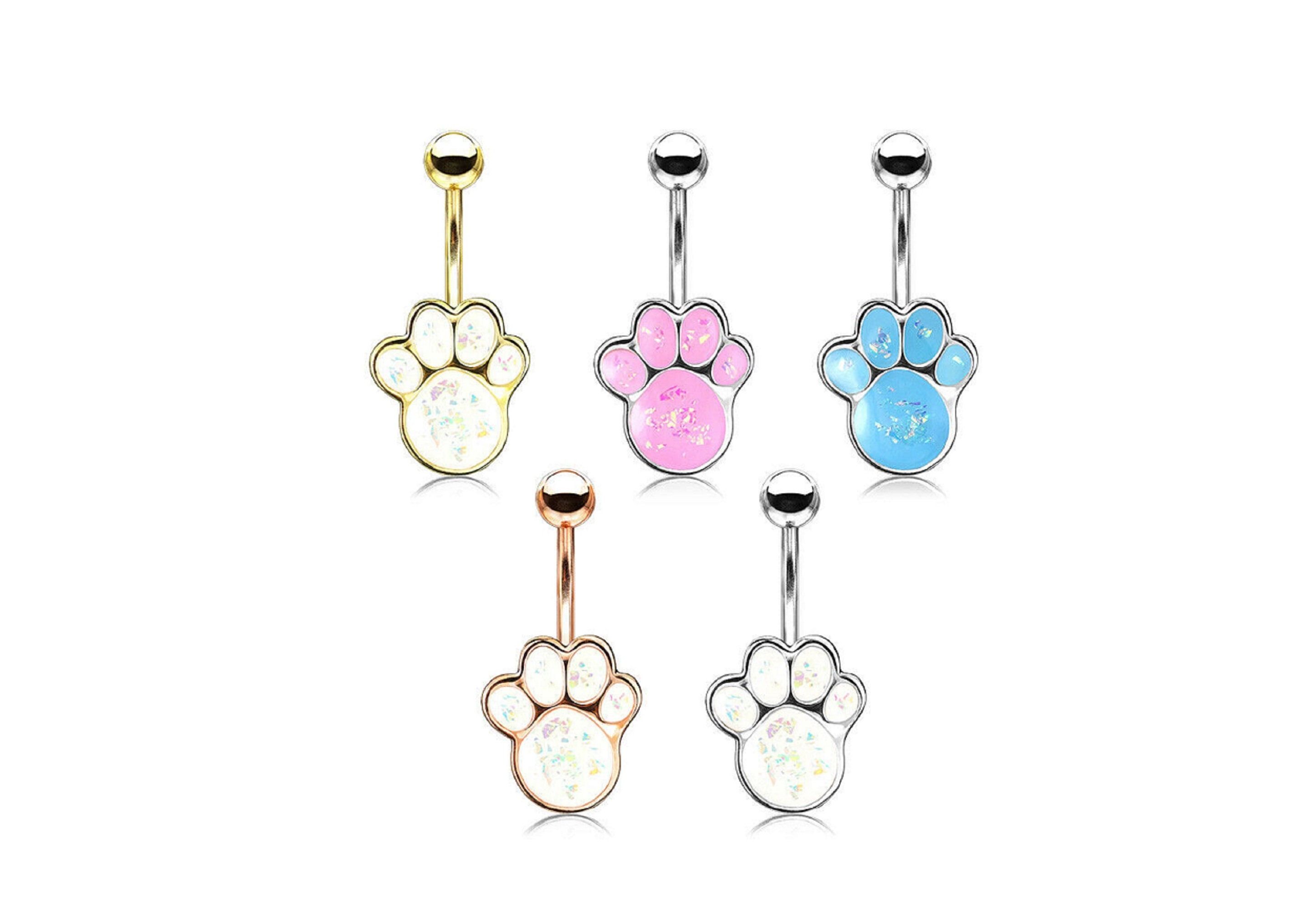 Paw print belly button ring sale