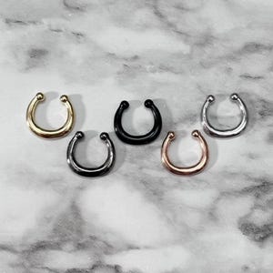 Plain Non Piercing Fake Adjustable 316L Surgical Steel Septum Body Jewelry