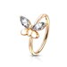 Clear CZ Rose Gold Butterfly Bendable Pierced Nose Cartilage Hoop Ring Body Jewelry