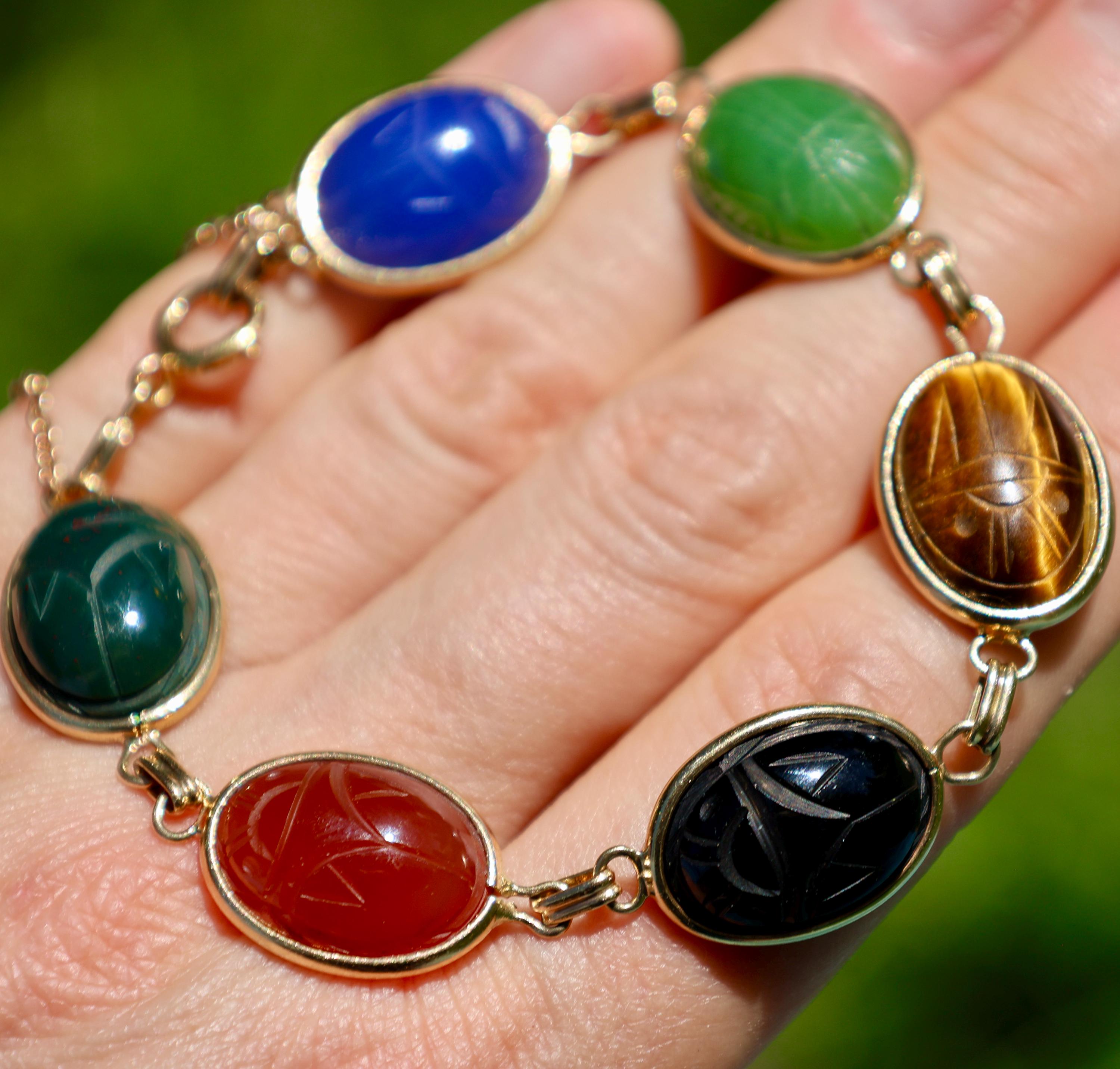 Tigers Eye Scarab Bracelet - Etsy