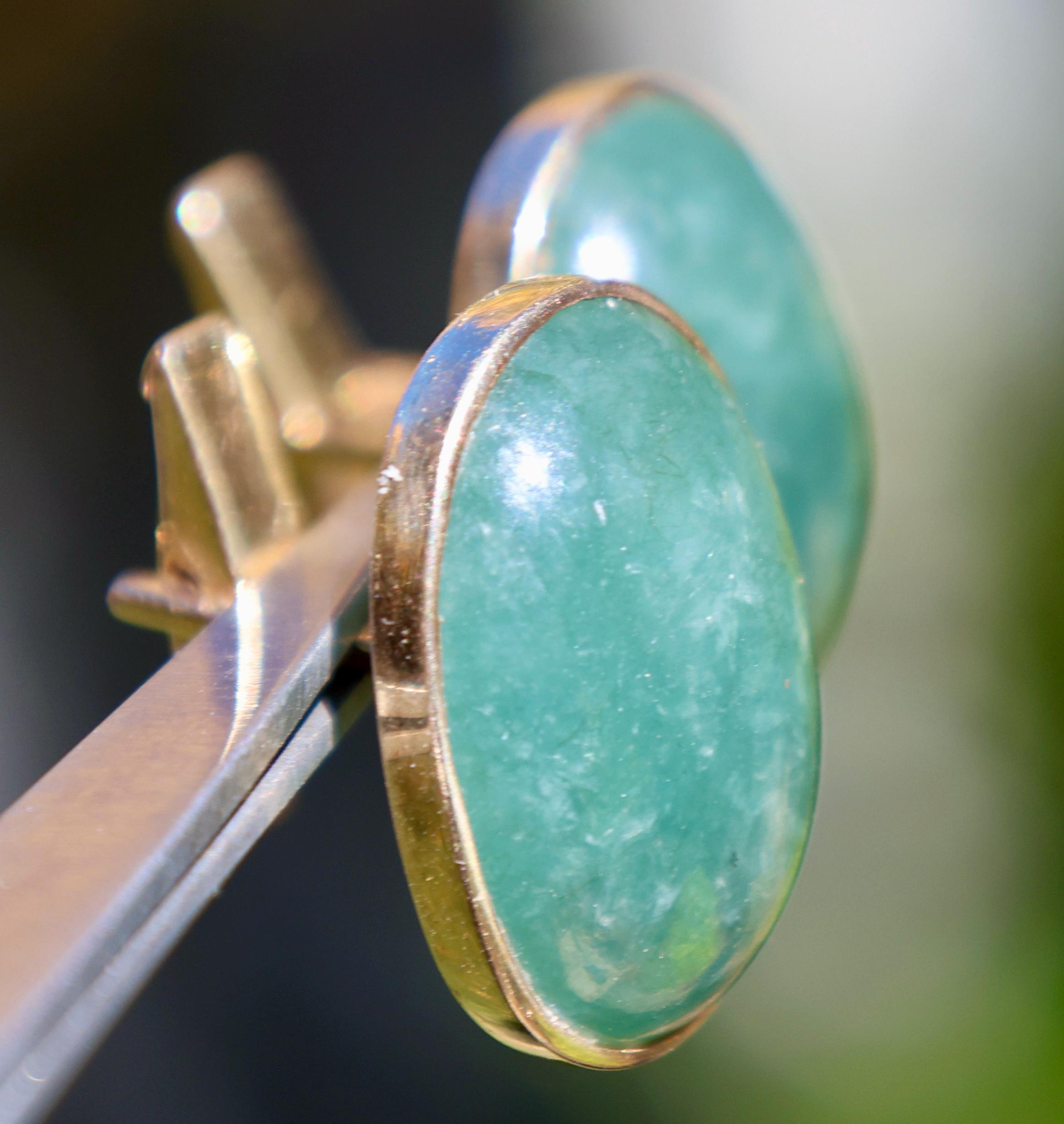 Boutons De Manchette En Or Jaune 14k Avec Diamants Taille-douce - Occasion - Livraison USA Offerte