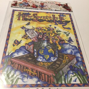 May include: An iron-on dye transfer sheet featuring a colorful illustration. The design includes the text "How Sweet It Is" above a jar with a globe inside, a book that says "Mother Earth Recipes", and butterflies. The brand name "Cache Junction" is at the top.