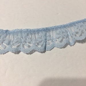 1 Inch Baby Blue Gathered Scalloped Lace By The Yard