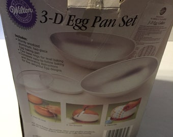 Vintage 1993 Wilton 3-D Egg Pan Set Cake Pan