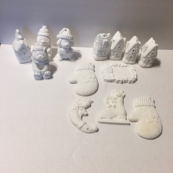 Ready to Paint Ceramic Christmas Ornaments Etsy