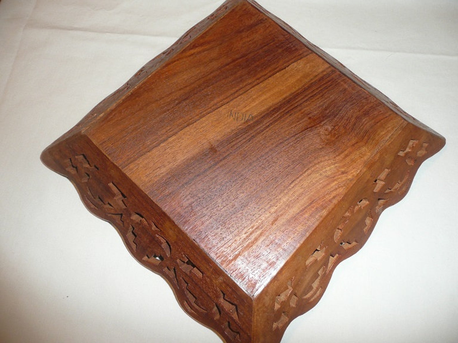 Carved Wood Gold Leaf Inlay Tray Marked India - Etsy