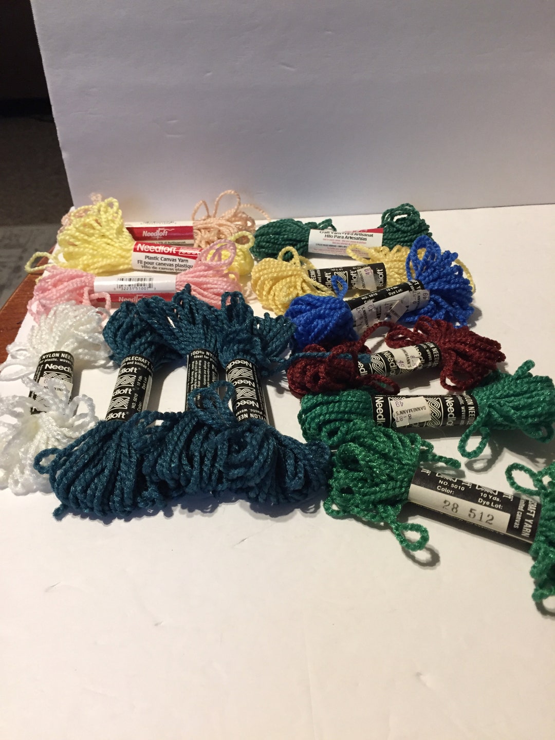 14 Assorted Colors Needloft Plastic Canvas Yarns Etsy