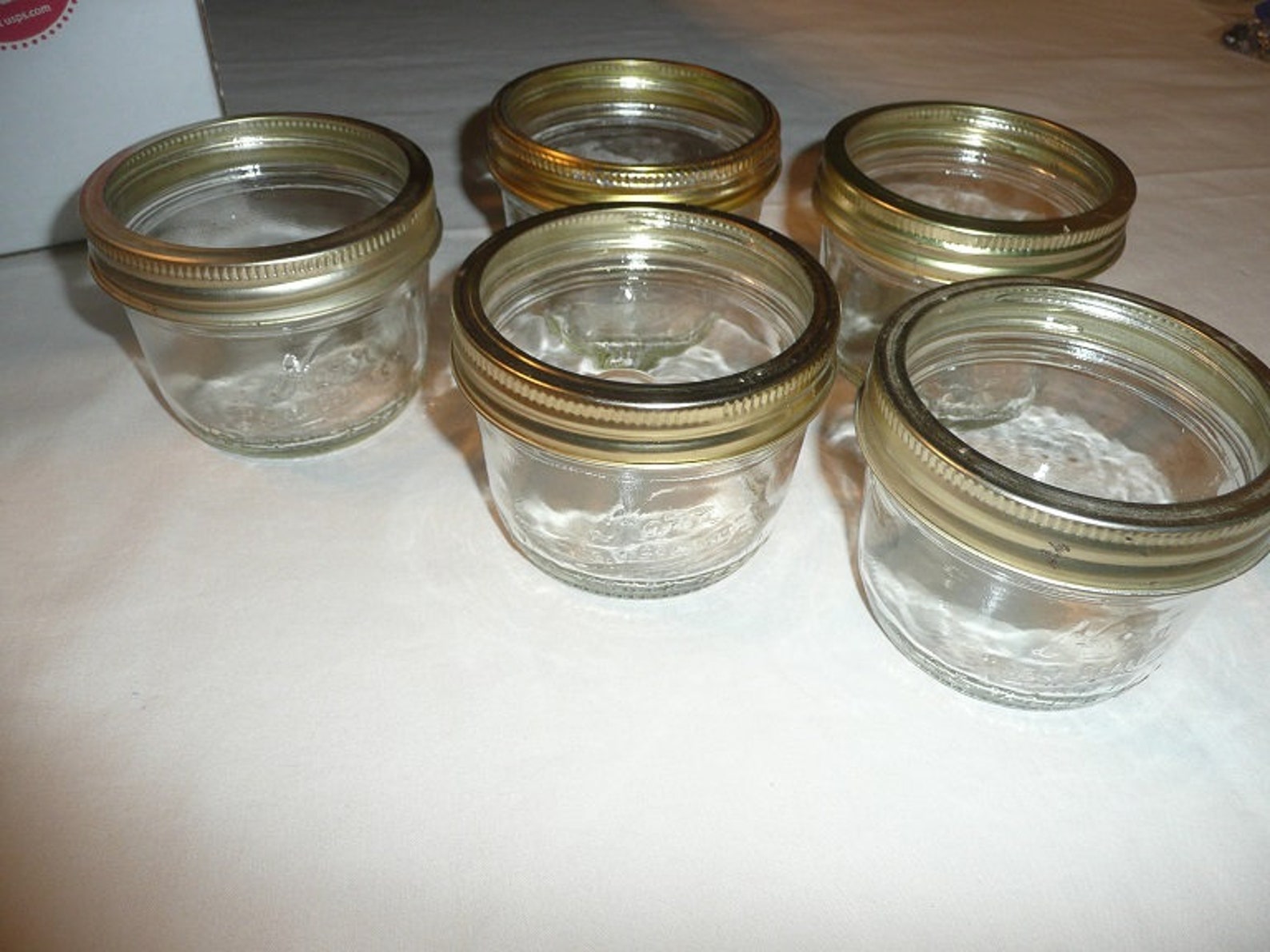 5 Kerr Self Sealing Half Pint Canning Jars With Rings Etsy