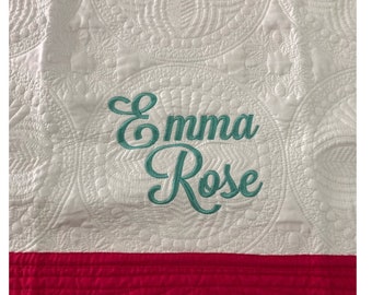 Monogram Baby Blanket, Personalized Baby Quilt, Baby Quilt, Monogrammed Baby Quilt, New Baby Gift, Baptism Gift, Baby Shower Gift
