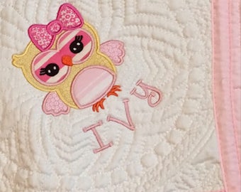 Monogram Baby Blanket, Personalized Baby Quilt, Baby Quilt, Monogrammed Baby Quilt, New Baby Gift, Baptism Gift, Baby Shower Gift