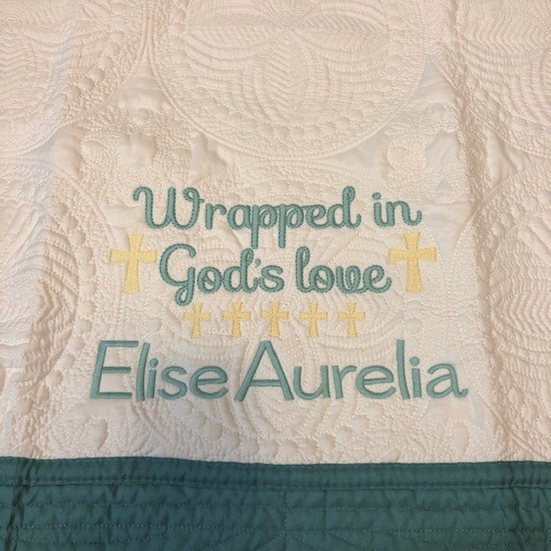 Personalized Baby Quilt, Baby Quilt, Monogrammed Baby Quilt, Cotton Quilt, Baptism Gift, Baby Shower Gift image 8