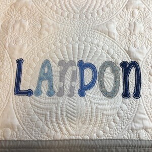 Baby Quilt, Monogram Baby Blanket, Personalized Baby Quilt, Monogrammed Baby Quilt, New Baby Boy Gift, Baptism Gift, Baby Shower Gift
