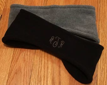 Monogram Fleece Headband, Embroidered Ear Warmer, Sports Headband, Personalized Ear Warmer, Christmas Stocking Stuffer, Monogrammed Headband