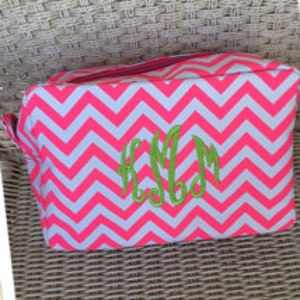 Monogram Cosmetic Bag, Cosmetic Bag, Birthday Gift, Bride Gift, Bridesmaids Gift, Embroidered Cosmetic, Bridal Party image 4