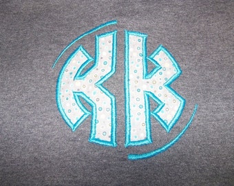 Monogram Shirt, Long Sleeve Monogrammed Shirt, Women's Monogrammed Shirt, Personalized Shirt, Custom Applique Embroidered T-shirt