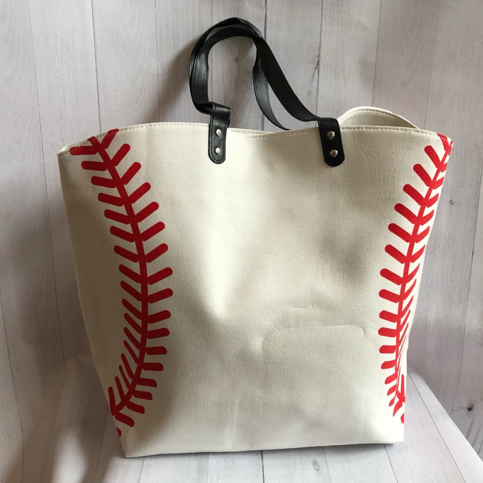 Baseball Tote Bag Personalized Tote Bag Monogram Bag Extra Etsy