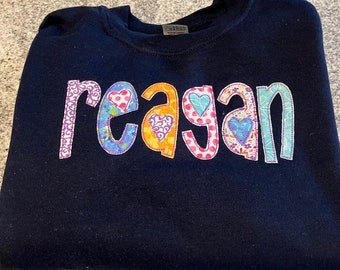 Monogram Sweatshirt, Custom Name Sweatshirt, Kids Personalized Shirt, YOUTH Personalized Sweatshirt,  Valentines Day Gift, Birthday Gift