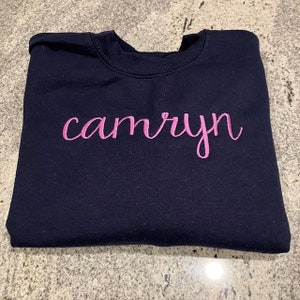 Monogram Sweatshirt, Custom Name Sweatshirt, Kids Personalized Shirt, YOUTH Personalized Sweatshirt,  Valentines Day Gift, Birthday Gift