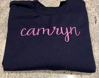 Monogram Sweatshirt, Custom Name Sweatshirt, Kids Personalized Shirt, YOUTH Personalized Sweatshirt,  Valentines Day Gift, Birthday Gift