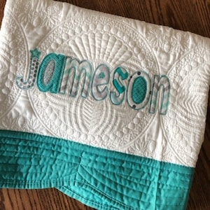 Monogram Baby Blanket, Personalized Baby Quilt, Monogrammed Baby Quilt, New Baby Boy Gift, Baby Blanket, Baptism Gift, Baby Shower Gift