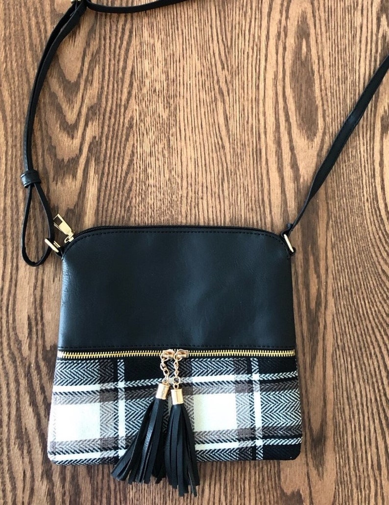 Plaid Crossbody Monogram Crossbody Purse Monogrammed Purse Etsy