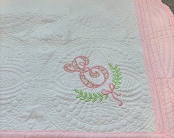 Personalized Baby Quilt, Monogram Baby Blanket, Baby Quilt, Monogrammed Baby Quilt, Monogram Baby Quilt, Baptism Gift, Baby Shower Gift