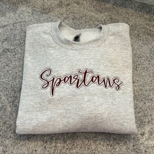 School Mascot Sweatshirt, School Sweatshirt, Team Name Personalized Sweatshirt, Mascot Embroidered Sweatshirt, Spirit Shirt