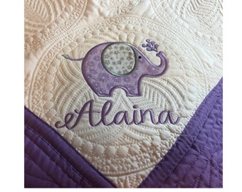 Monogram Baby Blanket, Personalized Baby Quilt, Baby Quilt, Monogrammed Baby Quilt, New Baby Girl Gift, Baptism Gift, Baby Shower Gift