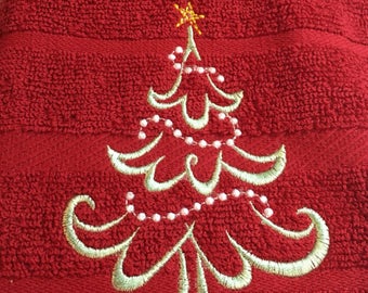 15% OFF, Kitchen Towel, Christmas Towel, Merry Christmas, Embroidered Christmas Towel, Holiday Gift, Christmas Gift, Christmas Kitchen Towel