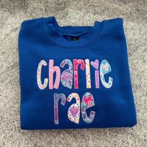 Monogram Sweatshirt, Custom Name Sweatshirt, Kids Personalized Shirt, YOUTH Personalized Sweatshirt,  Valentines Day Gift, Birthday Gift