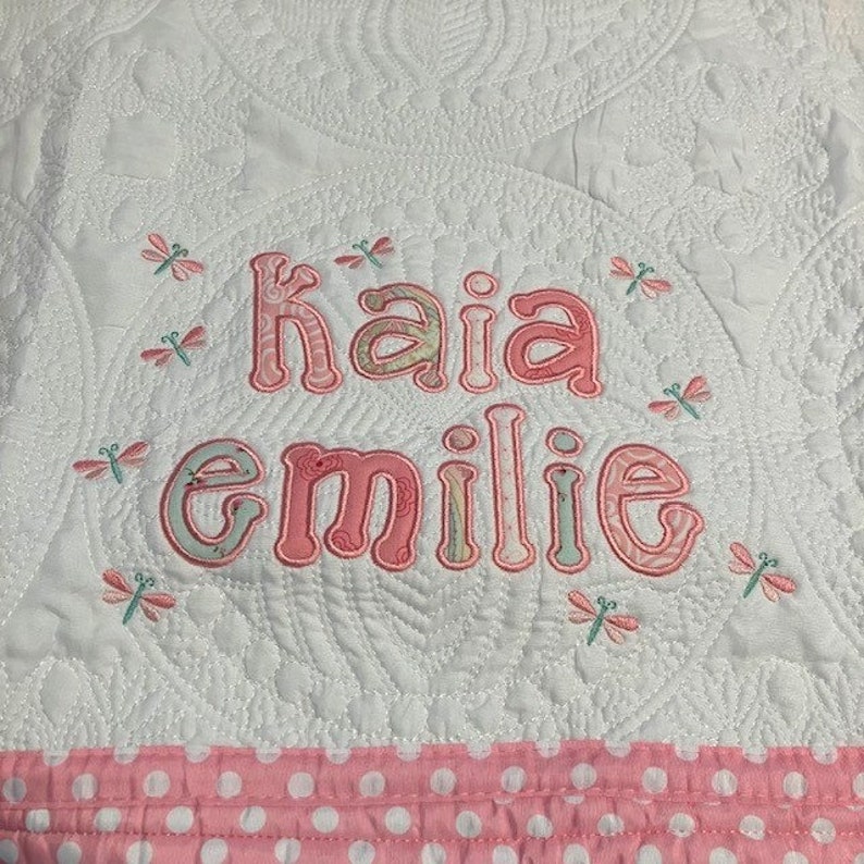Monogrammed Baby Blanket Personalized Baby Quilt Monogram Etsy