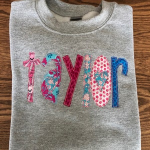 Monogram Sweatshirt, Custom Name Sweatshirt, Kids Personalized Shirt, YOUTH Personalized Sweatshirt,  Valentines Day Gift, Birthday Gift