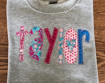 Monogram Sweatshirt, Custom Name Sweatshirt, Kids Personalized Shirt, YOUTH Personalized Sweatshirt,  Valentines Day Gift, Birthday Gift