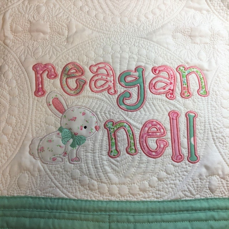 Baby Quilt, Monogram Baby Blanket, Personalized Baby Quilt, Monogrammed Baby Quilt, New Baby Gift, Baptism Gift, Baby Shower Gift image 1