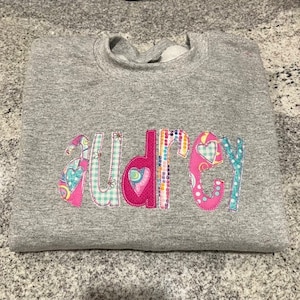 Monogram Sweatshirt, Custom Name Sweatshirt, Kids Personalized Shirt, YOUTH Personalized Sweatshirt,  Valentines Day Gift, Birthday Gift
