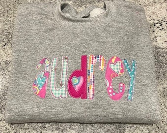 Monogram Sweatshirt, Custom Name Sweatshirt, Kids Personalized Shirt, YOUTH Personalized Sweatshirt,  Valentines Day Gift, Birthday Gift