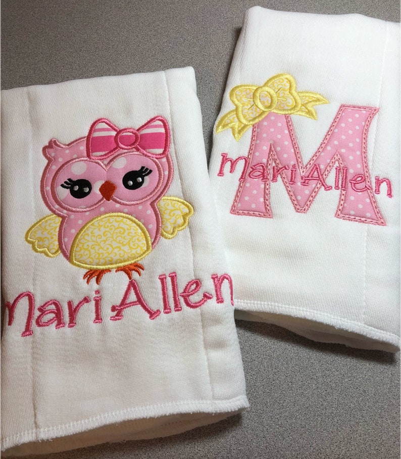 Personalized Name Burp Cloth Baby Burp Cloths Monogram Baby Gifts Baby Shower Gift Unique Baby Gifts Monogram Baby Burp Cloth Set