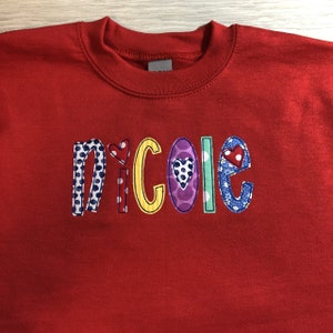 Monogram Sweatshirt, Custom Name Sweatshirt, Kids Personalized Shirt, YOUTH Personalized Sweatshirt,  Valentines Day Gift, Birthday Gift