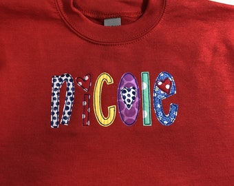 Monogram Sweatshirt, Custom Name Sweatshirt, Kids Personalized Shirt, YOUTH Personalized Sweatshirt,  Valentines Day Gift, Birthday Gift