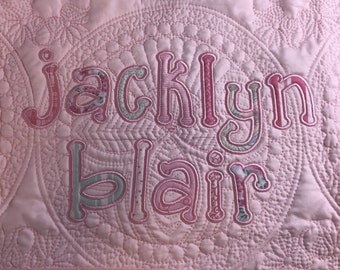 Baby Quilt, Monogram Baby Blanket, Personalized Baby Quilt, Monogrammed Baby Quilt, New Baby Gift, Baptism Gift, Baby Shower Gift