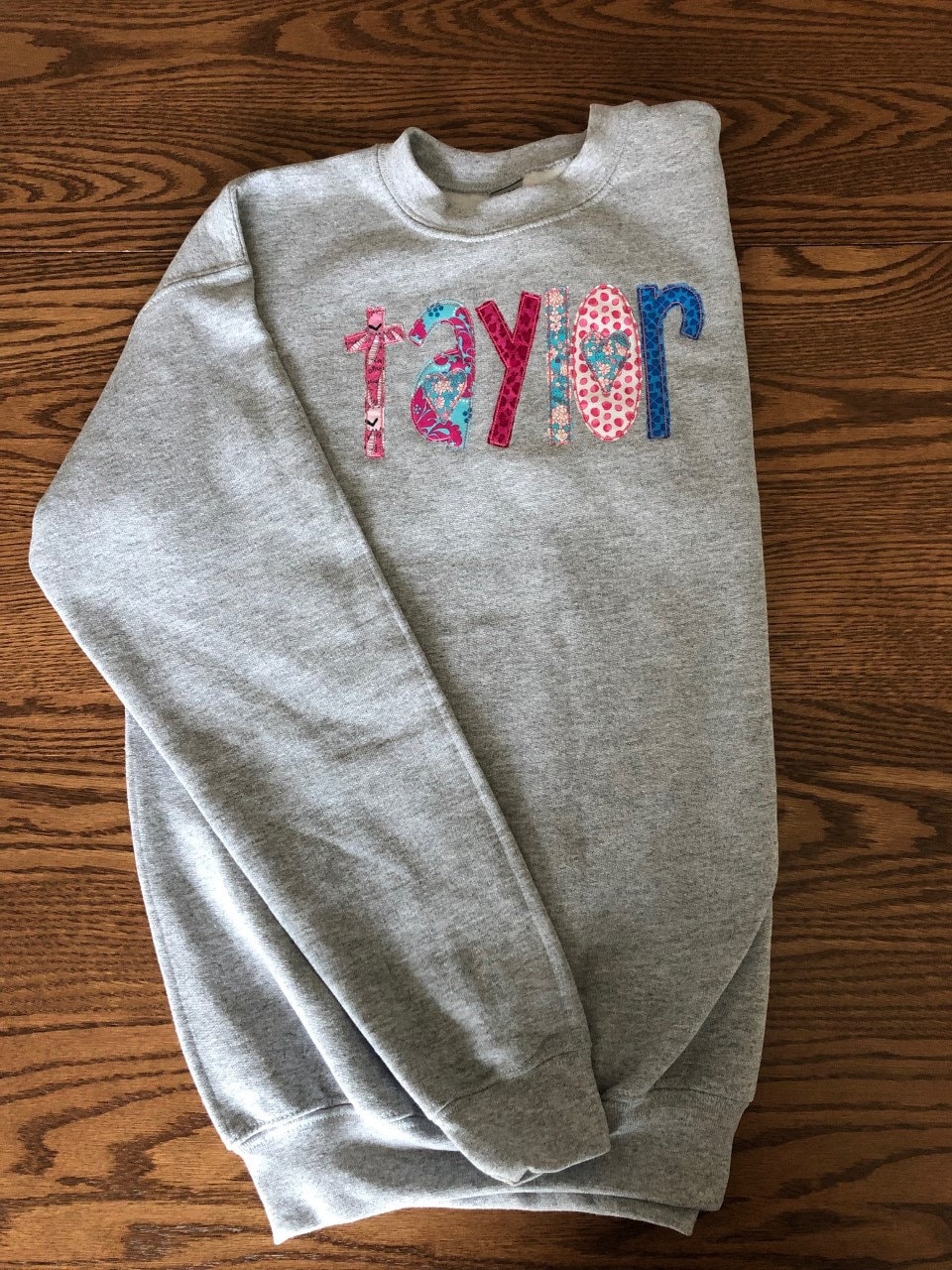 Unisex Version of Felt Vintage Name Sweatshirt IN TIMES FONT